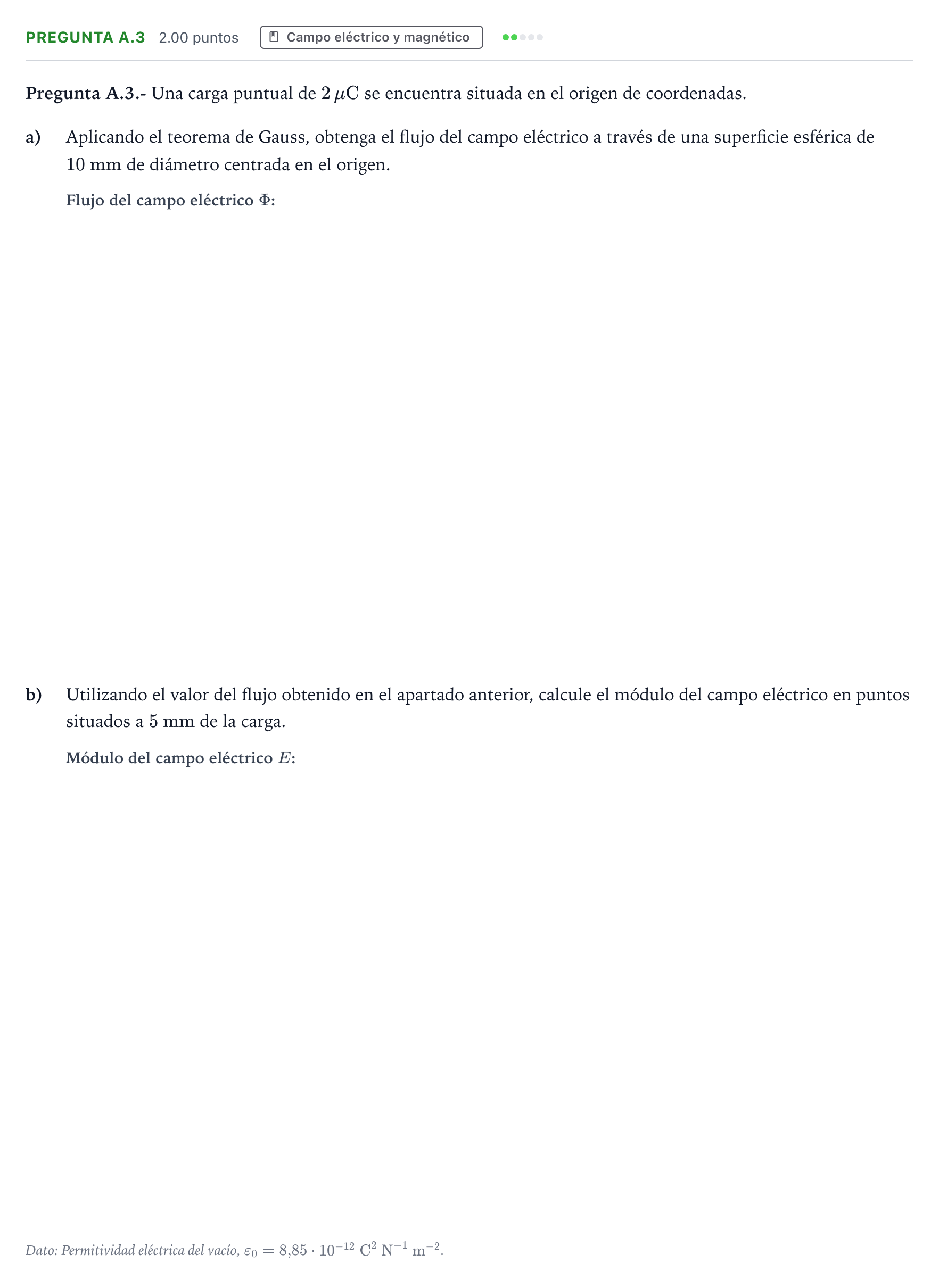 Enunciado: Pregunta A.3 · Física PAU Madrid Ordinaria 2021