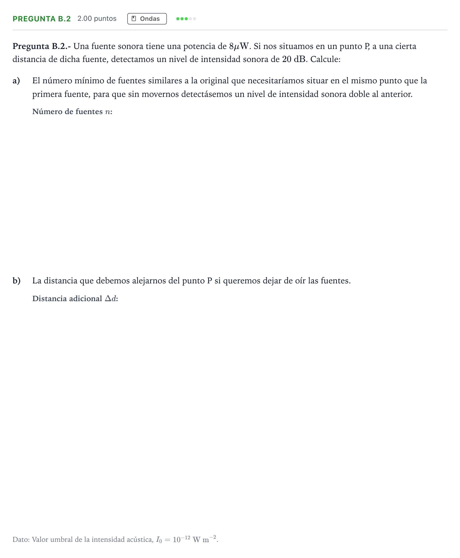 Enunciado: Pregunta B.2 · Física PAU Madrid Ordinaria Coincidencias 2021