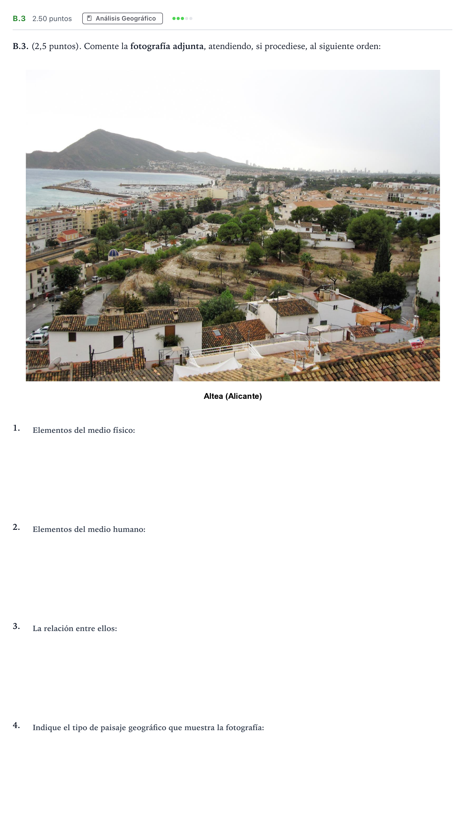 Enunciado: Ejercicio B.3 · Geografía PAU Madrid Ordinaria 2021