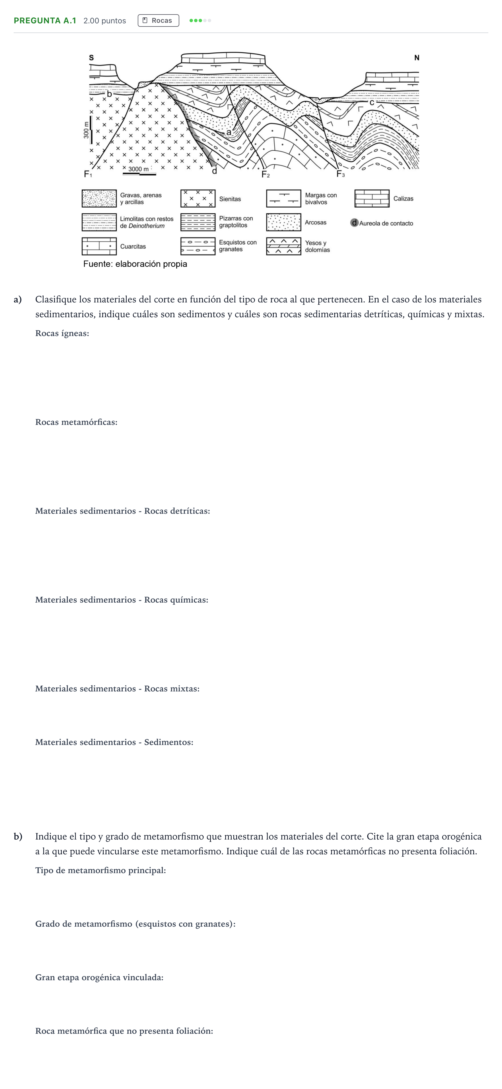Enunciado: Pregunta A.1 - Rocas · Geología PAU Madrid Extraordinaria 2021