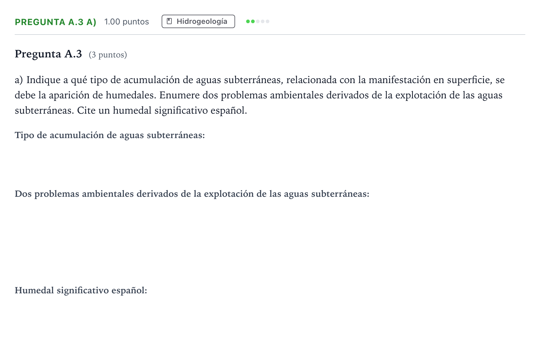 Enunciado: Pregunta A.3 a) · Geología PAU Madrid Extraordinaria 2021