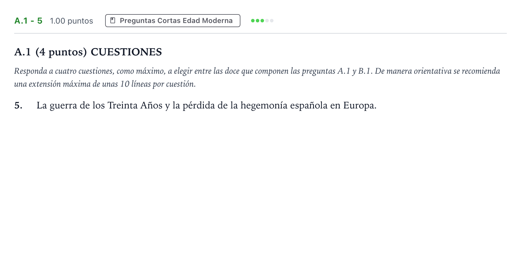 Enunciado: Ejercicio A.1 - 5 · Historia de España PAU Madrid Extraordinaria 2021