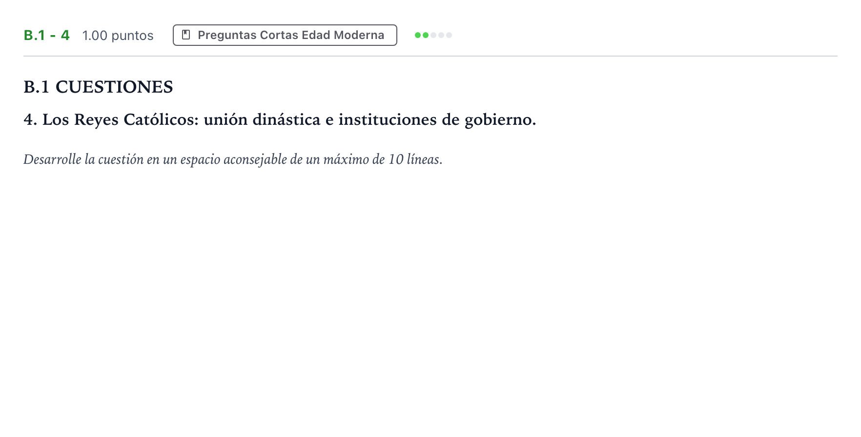 Enunciado: Ejercicio B.1 - 4 · Historia de España PAU Madrid Extraordinaria 2021