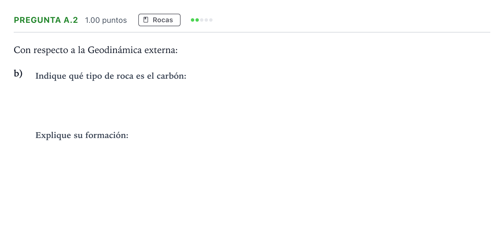 Enunciado: Pregunta A.2 - Rocas · Geología PAU Madrid Ordinaria 2021