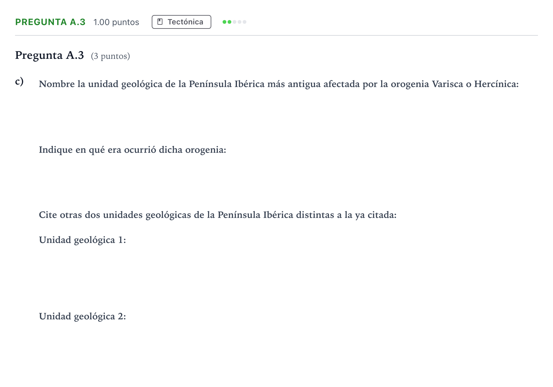 Enunciado: Pregunta A.3 - Tectónica · Geología PAU Madrid Ordinaria 2021