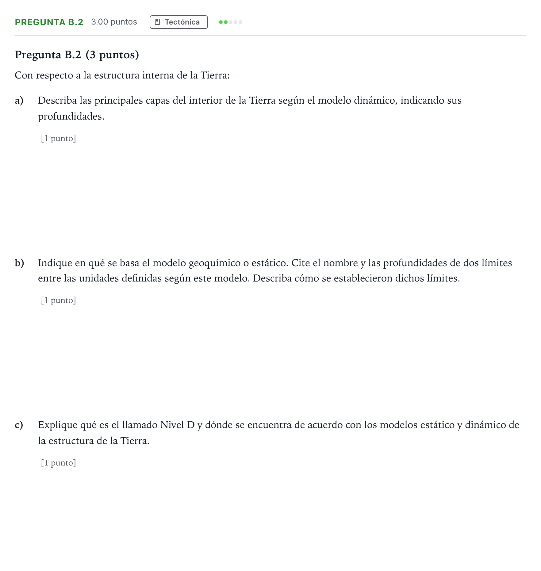 Enunciado: Pregunta B.2 · Geología PAU Madrid Ordinaria 2021