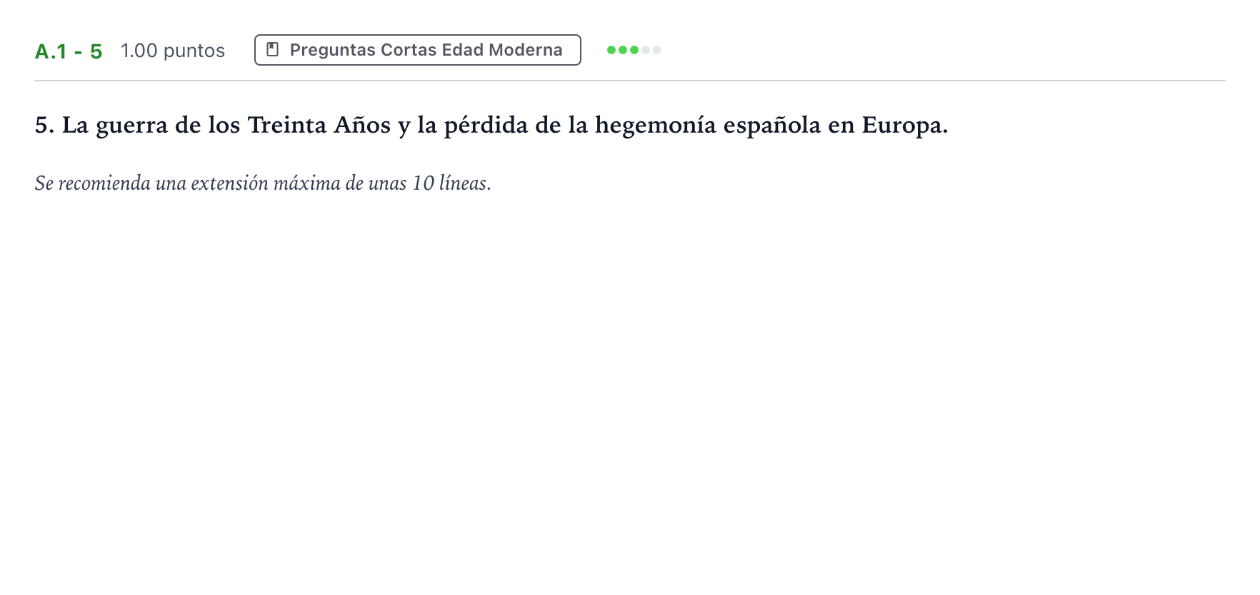 Enunciado: Ejercicio A.1 - 5 · Historia de España PAU Madrid Extraordinaria Coincidencias 2021