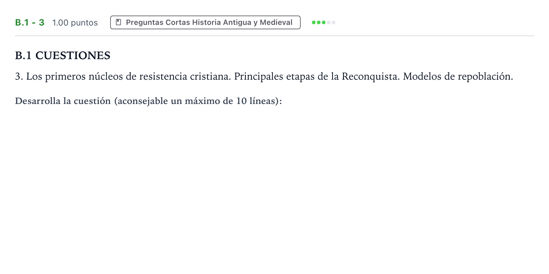 Enunciado: Ejercicio B.1 - 3 · Historia de España PAU Madrid Extraordinaria Coincidencias 2021