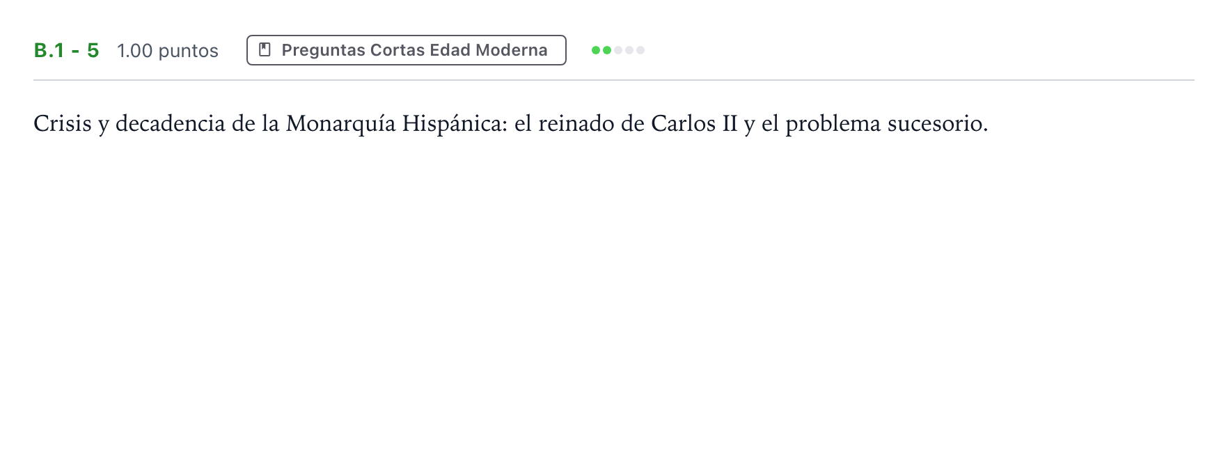 Enunciado: Ejercicio B.1 - 5 · Historia de España PAU Madrid Extraordinaria Coincidencias 2021