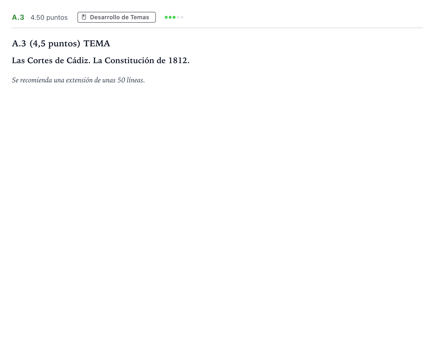 Enunciado: Ejercicio A.3 · Historia de España PAU Madrid Extraordinaria Coincidencias 2021