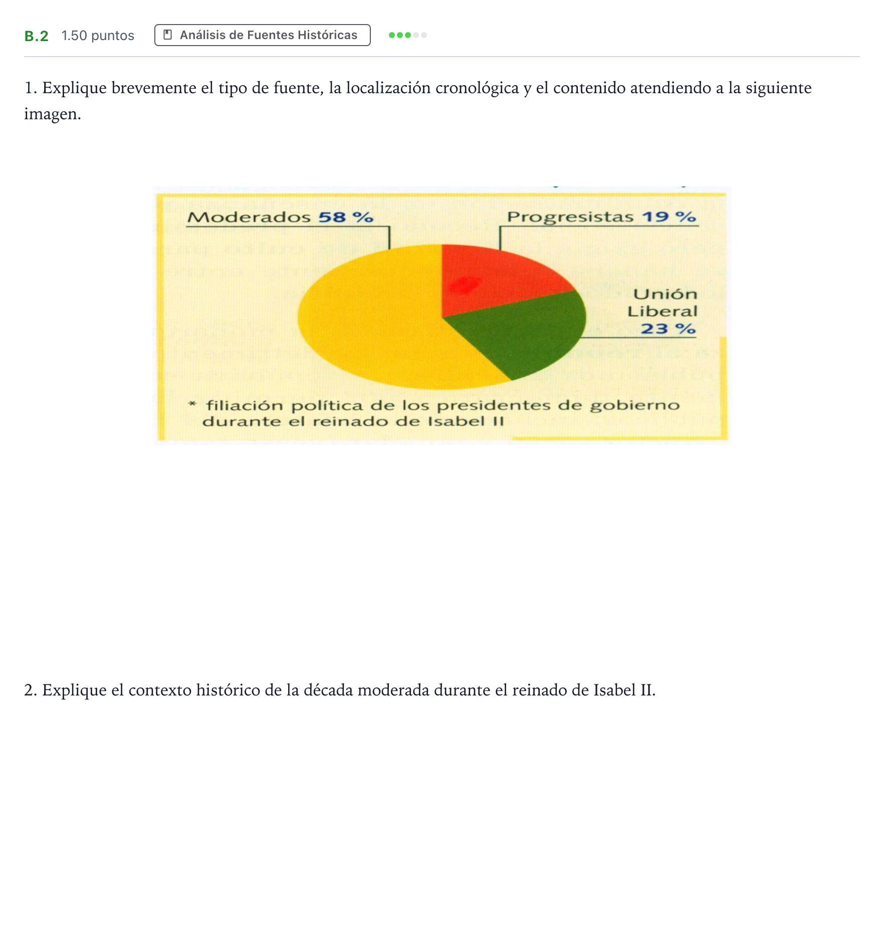 Enunciado: Ejercicio B.2 · Historia de España PAU Madrid Extraordinaria Coincidencias 2021