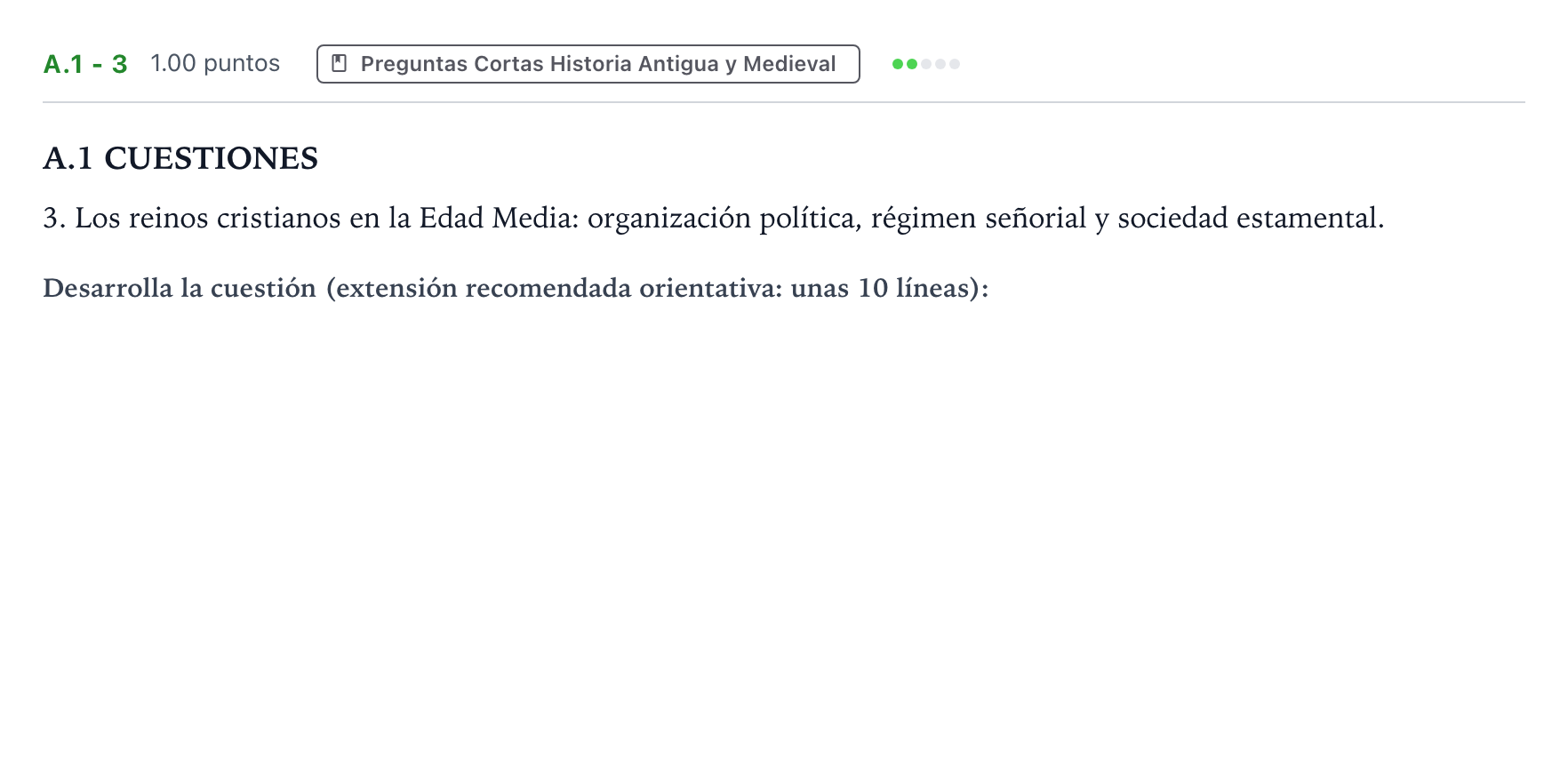 Enunciado: Ejercicio A.1 - 3 · Historia de España PAU Madrid Modelo 2021