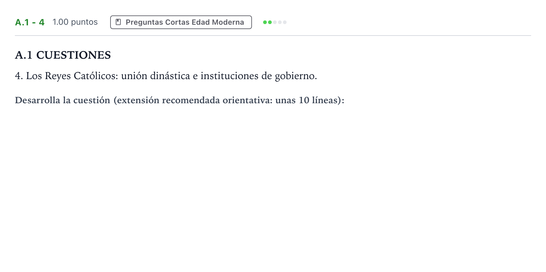 Enunciado: Ejercicio A.1 - 4 · Historia de España PAU Madrid Modelo 2021