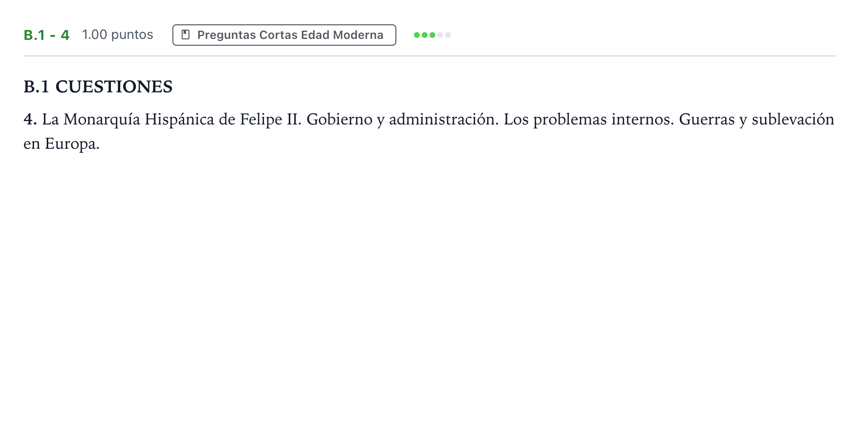 Enunciado: Ejercicio B.1 - 4 · Historia de España PAU Madrid Modelo 2021