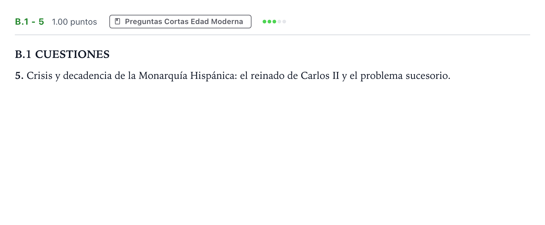 Enunciado: Ejercicio B.1 - 5 · Historia de España PAU Madrid Modelo 2021