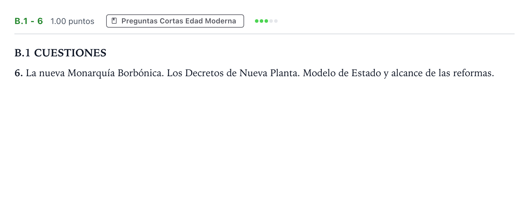 Enunciado: Ejercicio B.1 - 6 · Historia de España PAU Madrid Modelo 2021