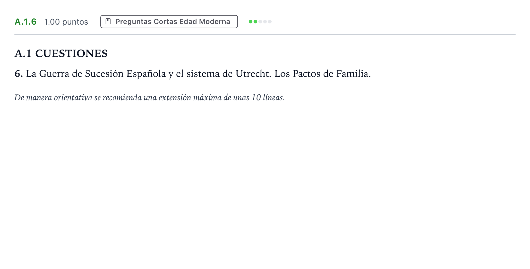 Enunciado: Ejercicio A.1.6 · Historia de España PAU Madrid Ordinaria Coincidencias 2021