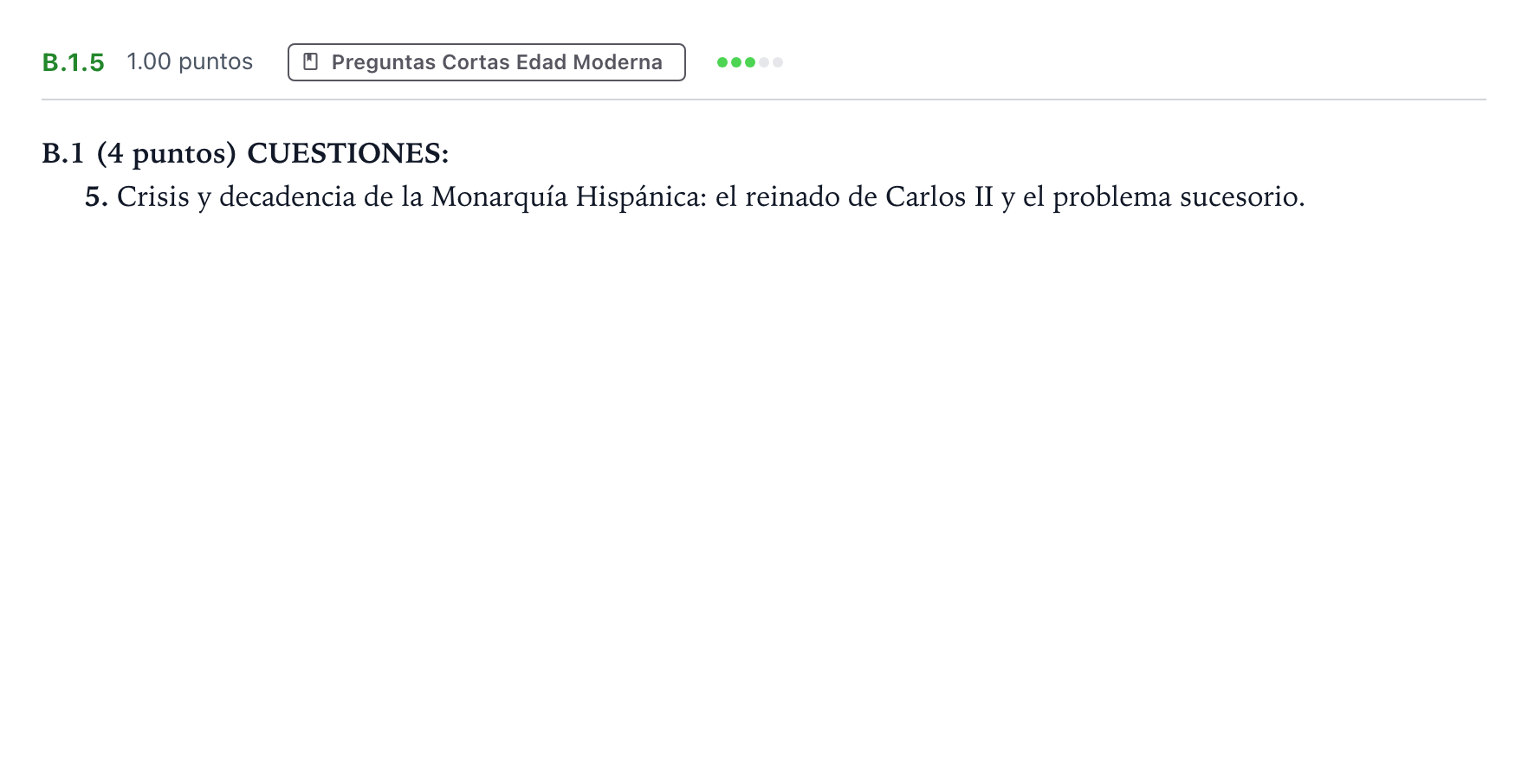 Enunciado: Ejercicio B.1.5 · Historia de España PAU Madrid Ordinaria Coincidencias 2021