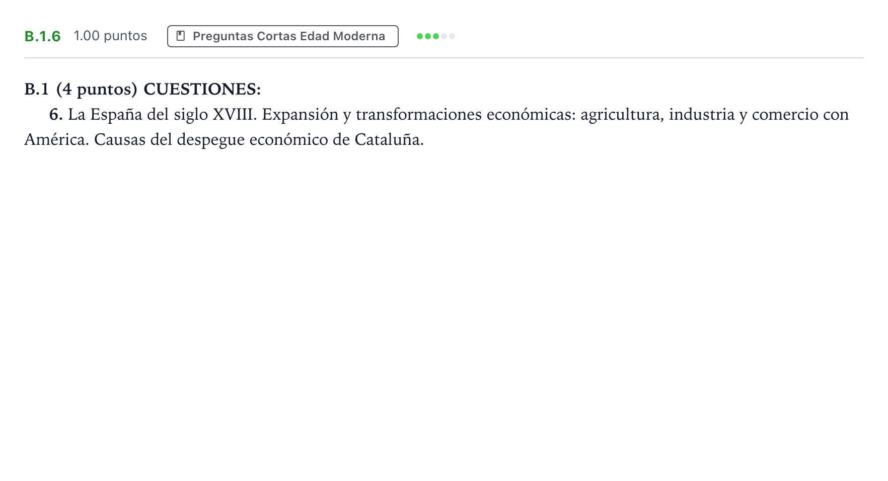 Enunciado: Ejercicio B.1.6 · Historia de España PAU Madrid Ordinaria Coincidencias 2021