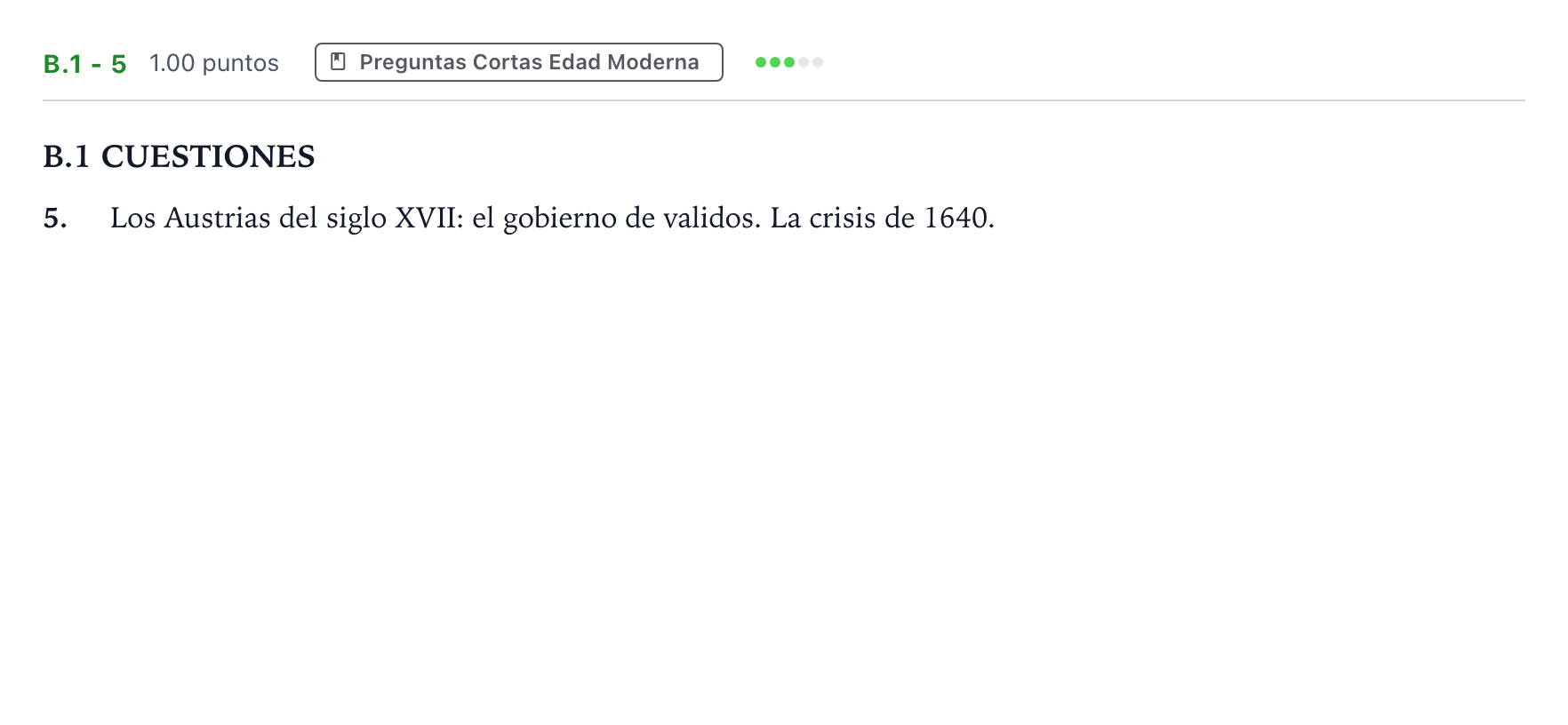 Enunciado: Ejercicio B.1 - 5 · Historia de España PAU Madrid Ordinaria Lunes 2021