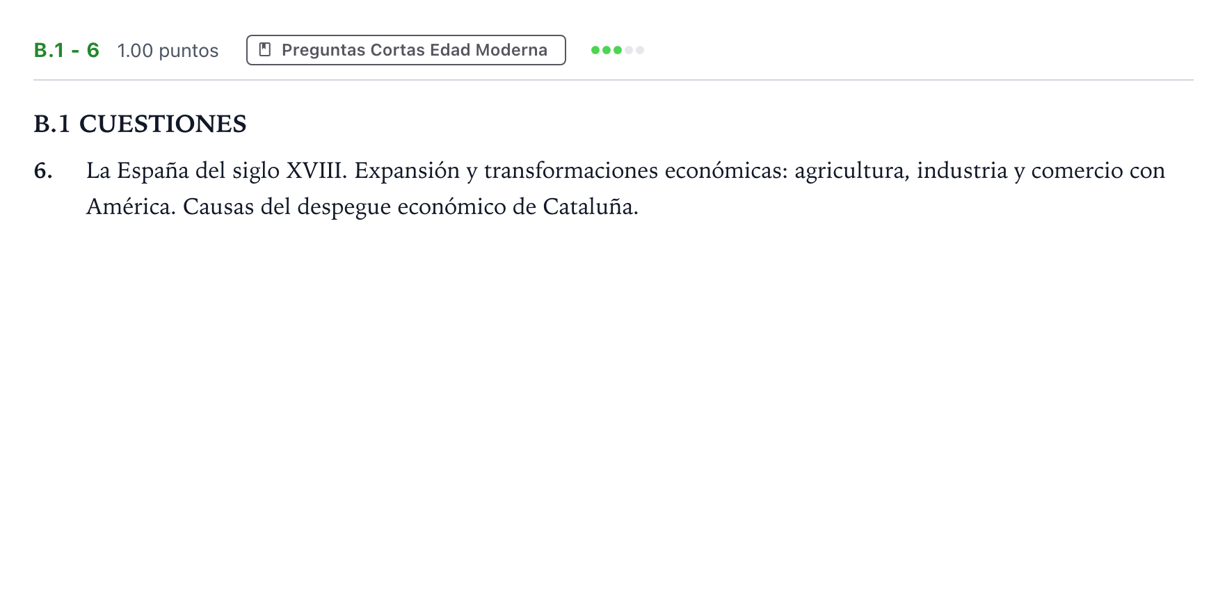 Enunciado: Ejercicio B.1 - 6 · Historia de España PAU Madrid Ordinaria Lunes 2021