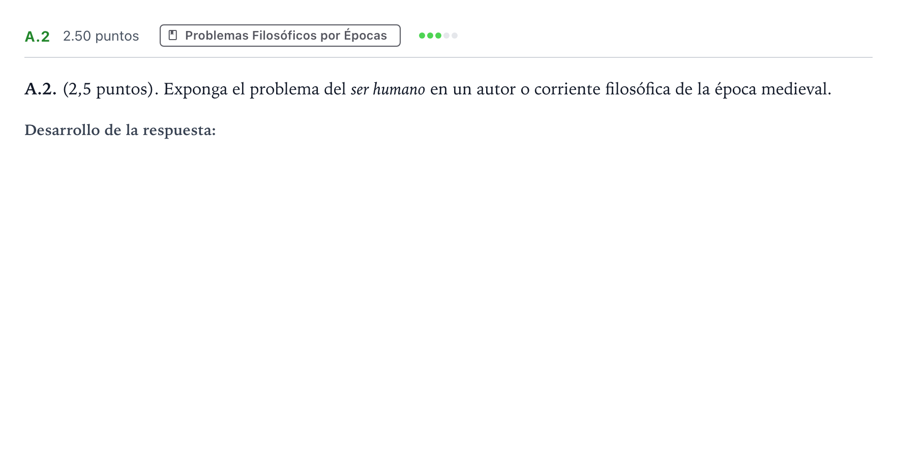 Enunciado: Ejercicio A.2 · Historia de la Filosofía PAU Madrid Extraordinaria 2021