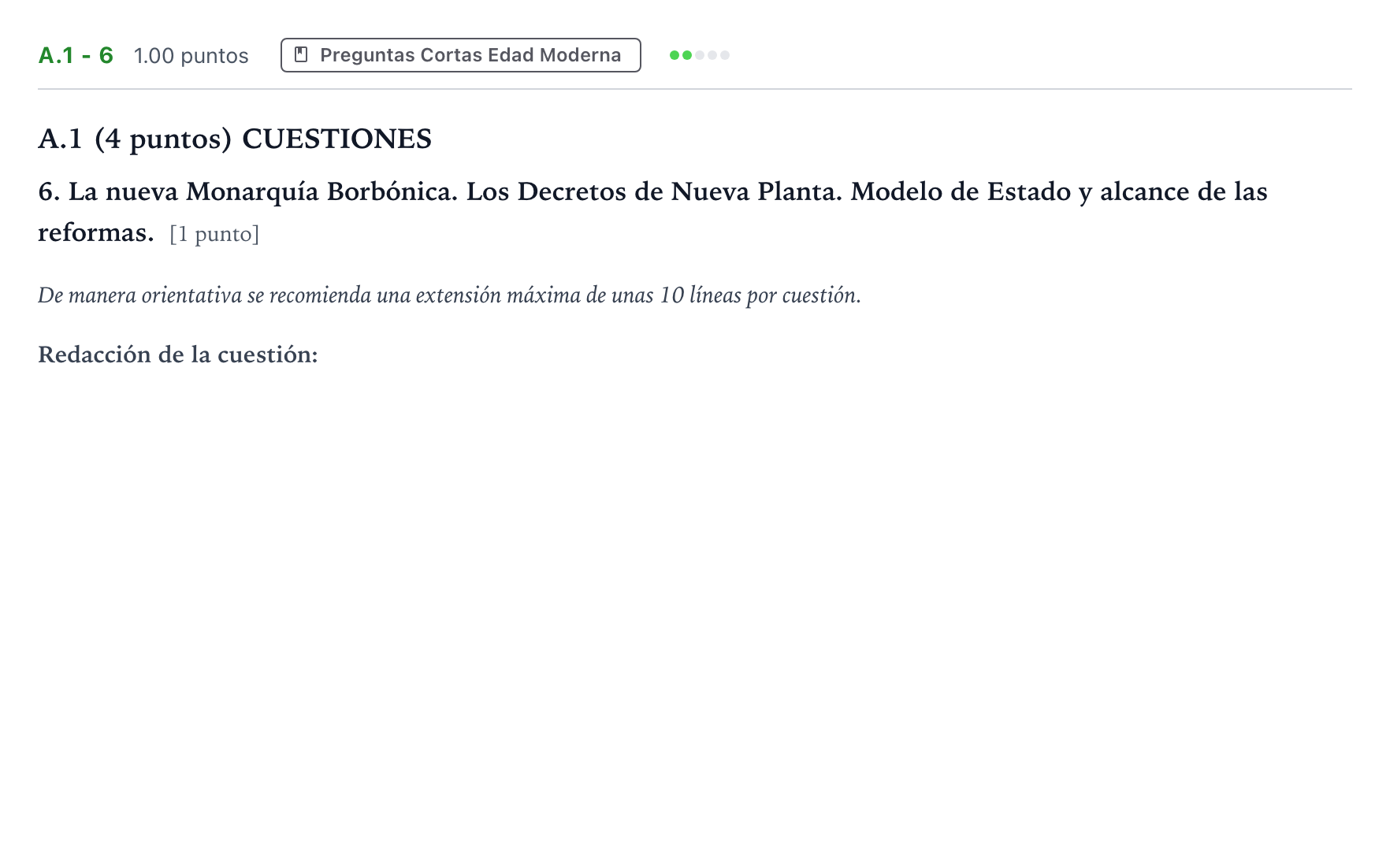 Enunciado: Ejercicio A.1 - 6 · Historia de España PAU Madrid Ordinaria Martes 2021
