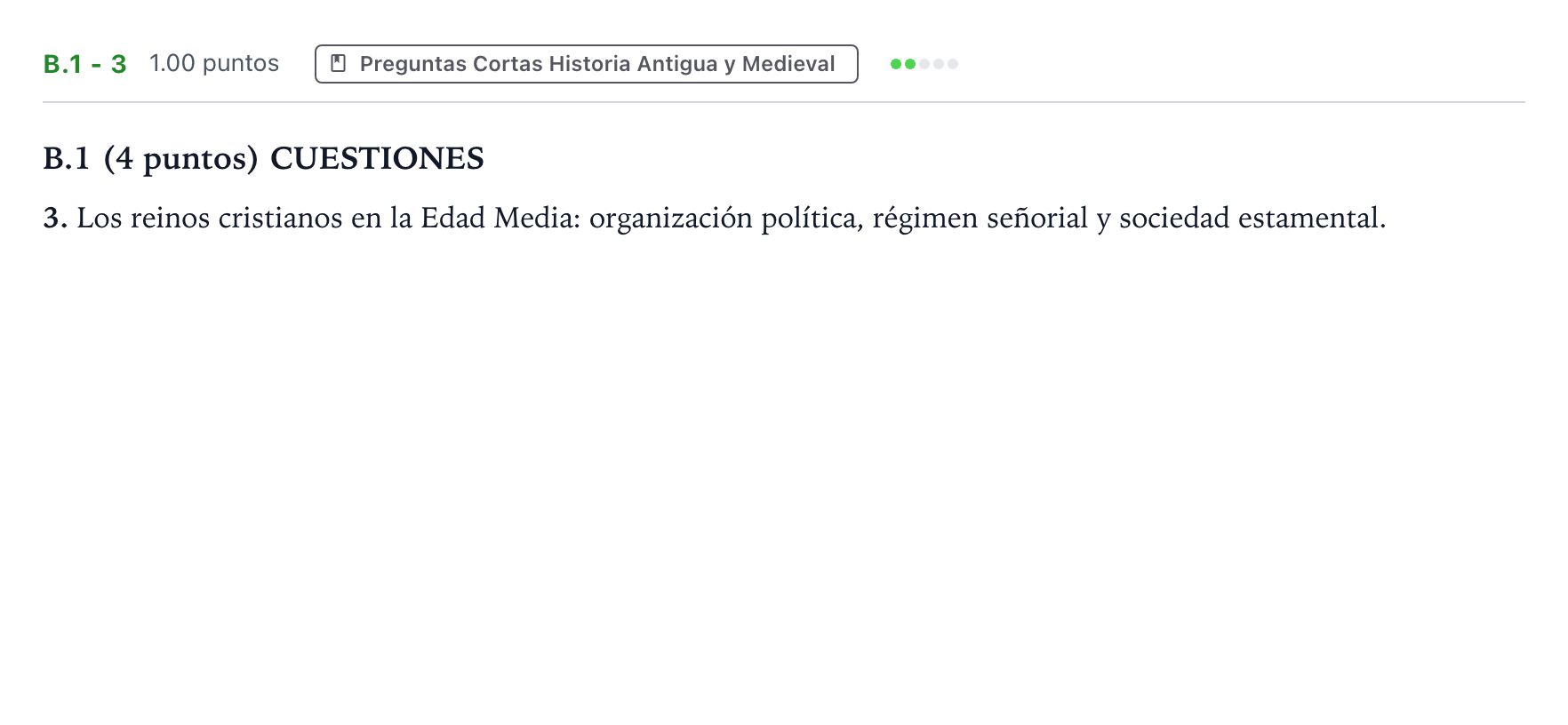 Enunciado: Ejercicio B.1 - 3 · Historia de España PAU Madrid Ordinaria Martes 2021