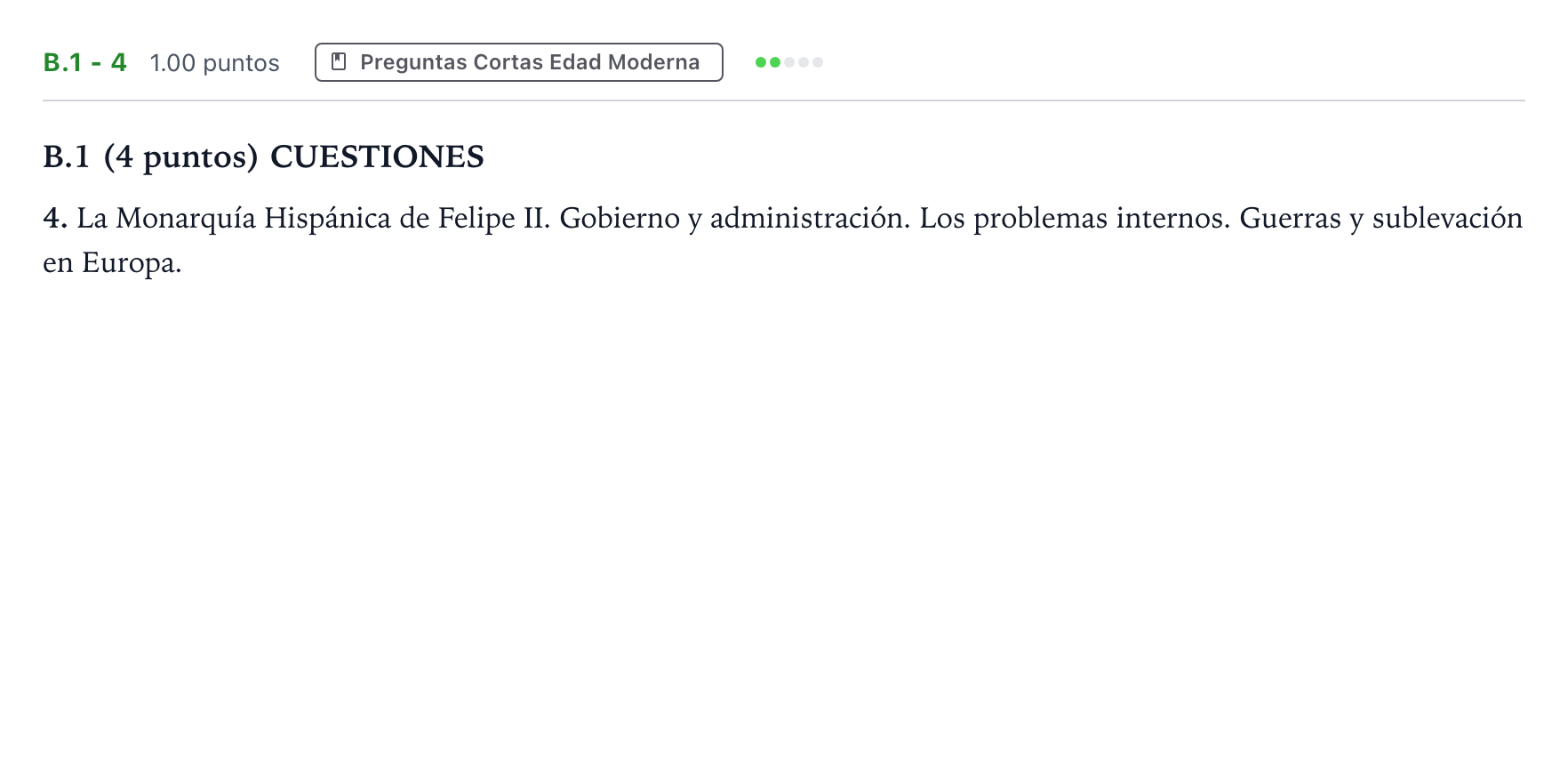 Enunciado: Ejercicio B.1 - 4 · Historia de España PAU Madrid Ordinaria Martes 2021