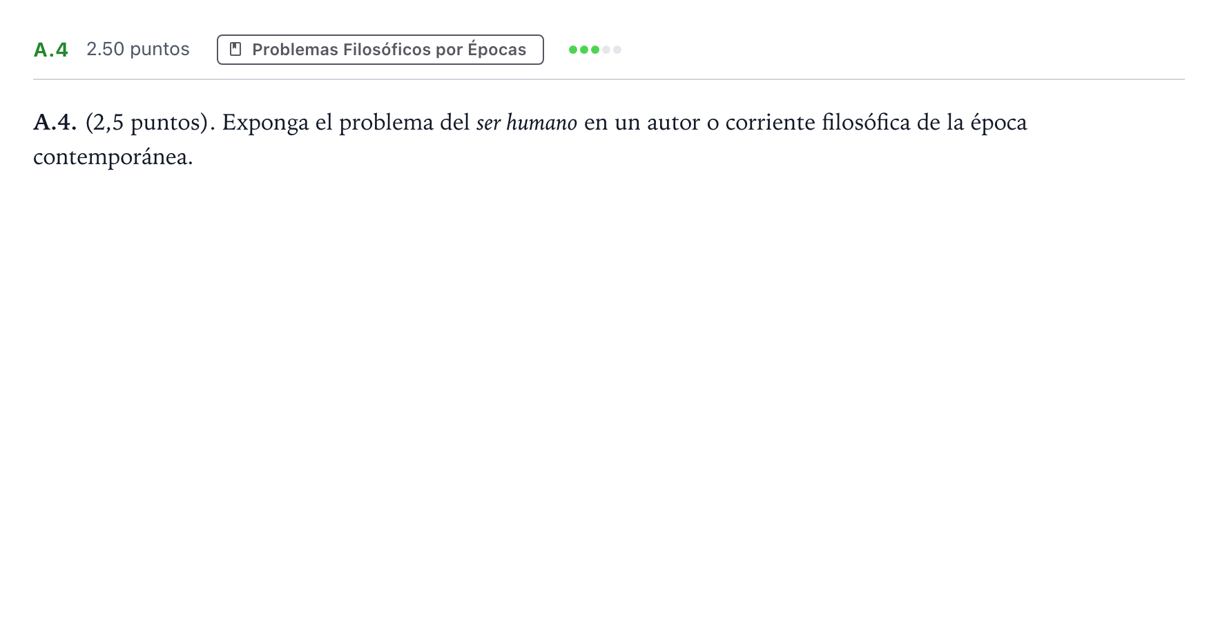 Enunciado: Ejercicio A.4 · Historia de la Filosofía PAU Madrid Ordinaria 2021