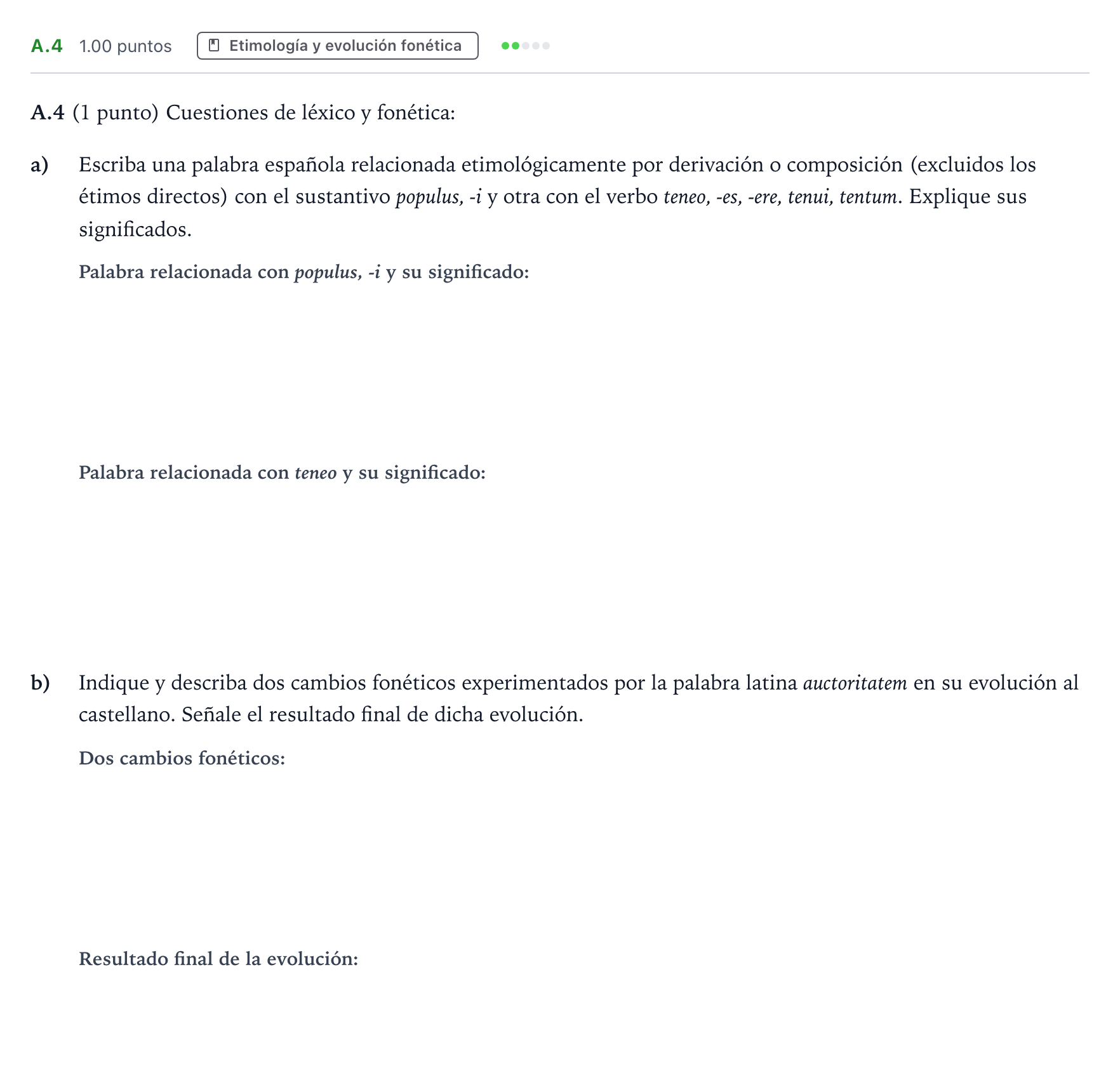 Enunciado: Ejercicio A.4 · Latín II PAU Madrid Extraordinaria 2021