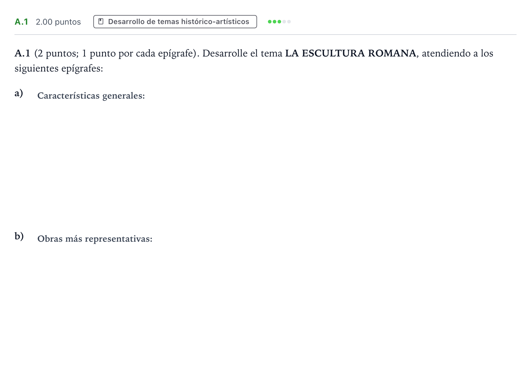 Enunciado: Ejercicio A.1 · Historia del Arte PAU Madrid Ordinaria 2021