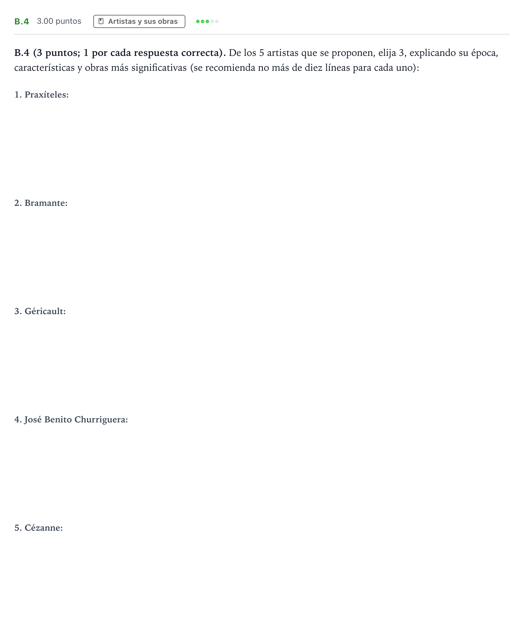 Enunciado: Ejercicio B.4 · Historia del Arte PAU Madrid Ordinaria 2021