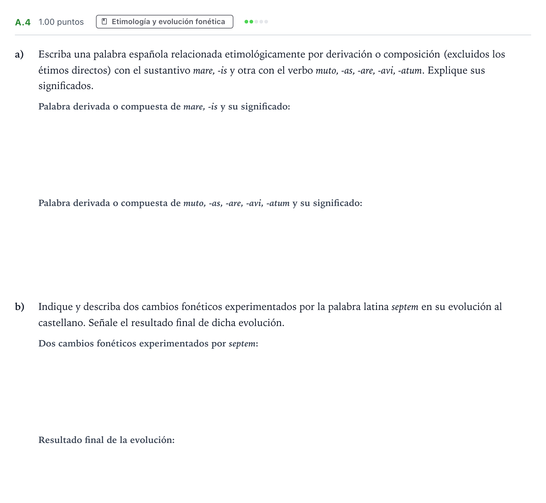 Enunciado: Ejercicio A.4 · Latín II PAU Madrid Ordinaria 2021