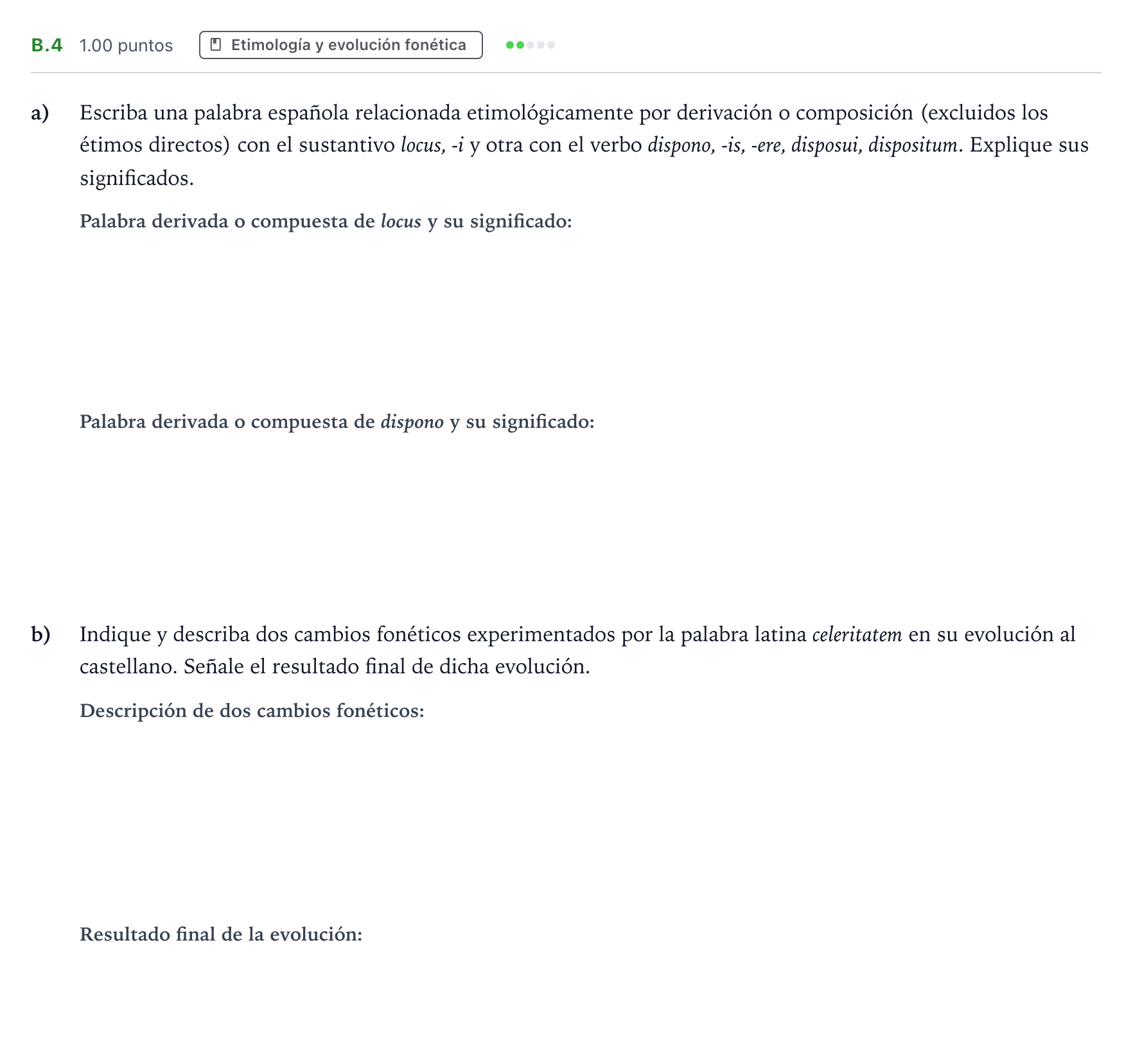 Enunciado: Ejercicio B.4 · Latín II PAU Madrid Ordinaria 2021