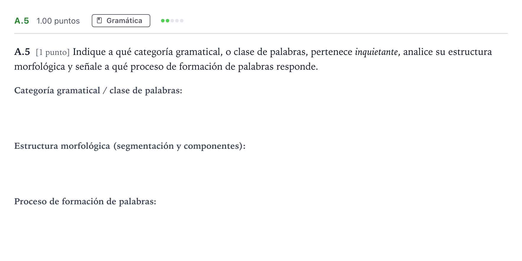 Enunciado: Ejercicio A.5 · Lengua Castellana y Literatura II PAU Madrid Extraordinaria 2021