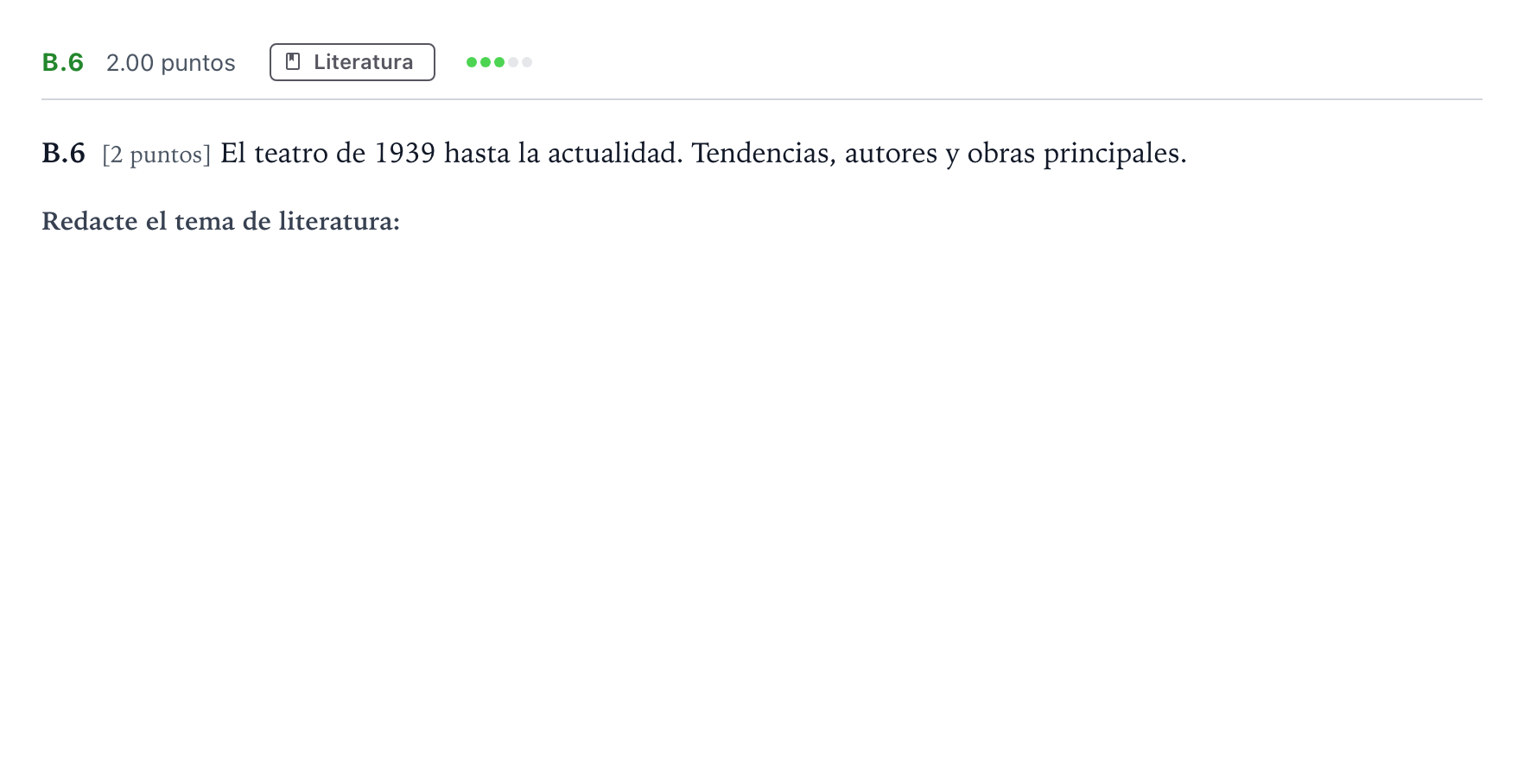 Enunciado: Ejercicio B.6 · Lengua Castellana y Literatura II PAU Madrid Extraordinaria 2021