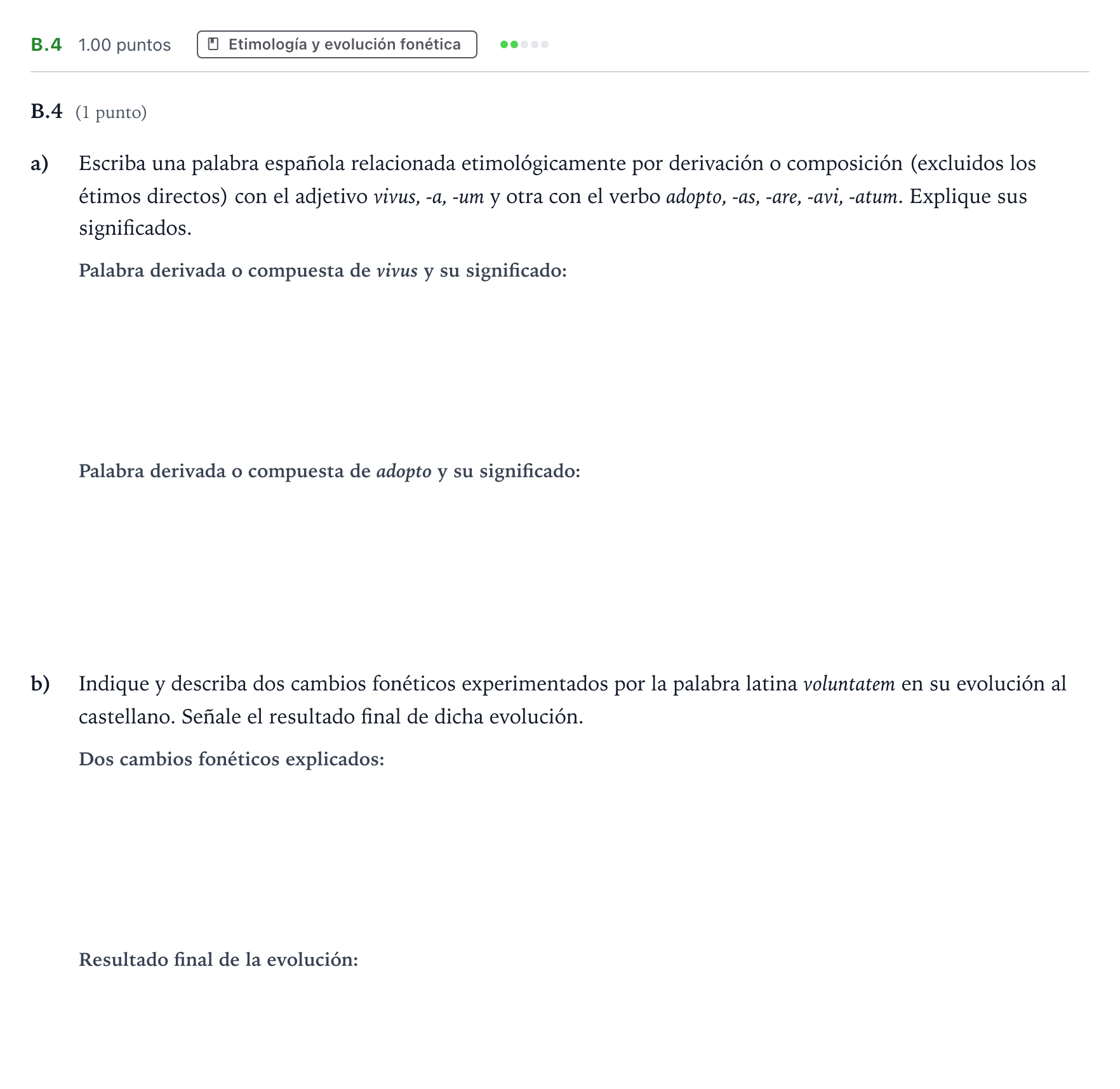Enunciado: Ejercicio B.4 · Latín II PAU Madrid Ordinaria Coincidencias 2021