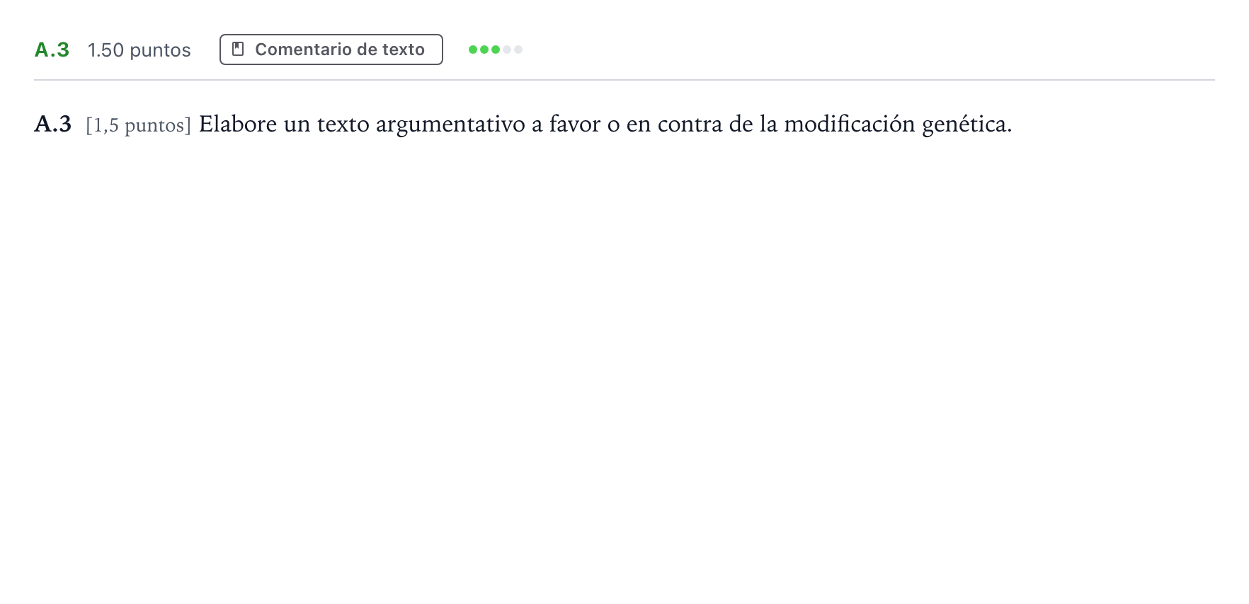 Enunciado: Ejercicio A.3 · Lengua Castellana y Literatura II PAU Madrid Modelo 2021