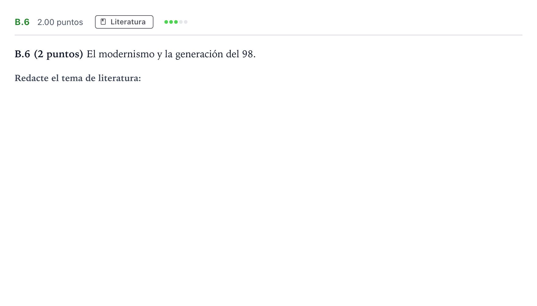 Enunciado: Ejercicio B.6 · Lengua Castellana y Literatura II PAU Madrid Ordinaria Coincidencias 2021