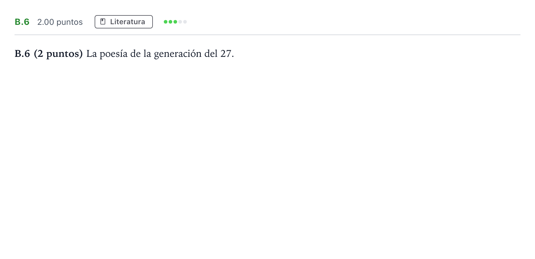 Enunciado: Ejercicio B.6 · Lengua Castellana y Literatura II PAU Madrid Ordinaria Lunes 2021