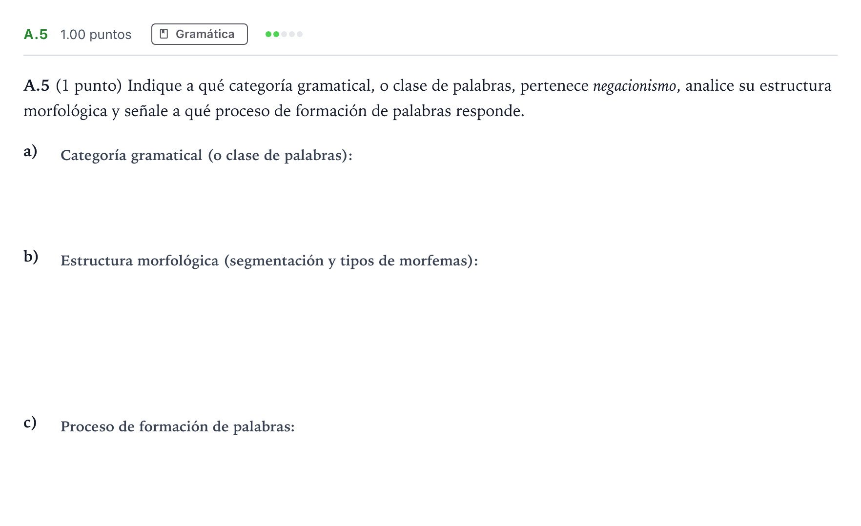 Enunciado: Ejercicio A.5 · Lengua Castellana y Literatura II PAU Madrid Ordinaria Martes 2021