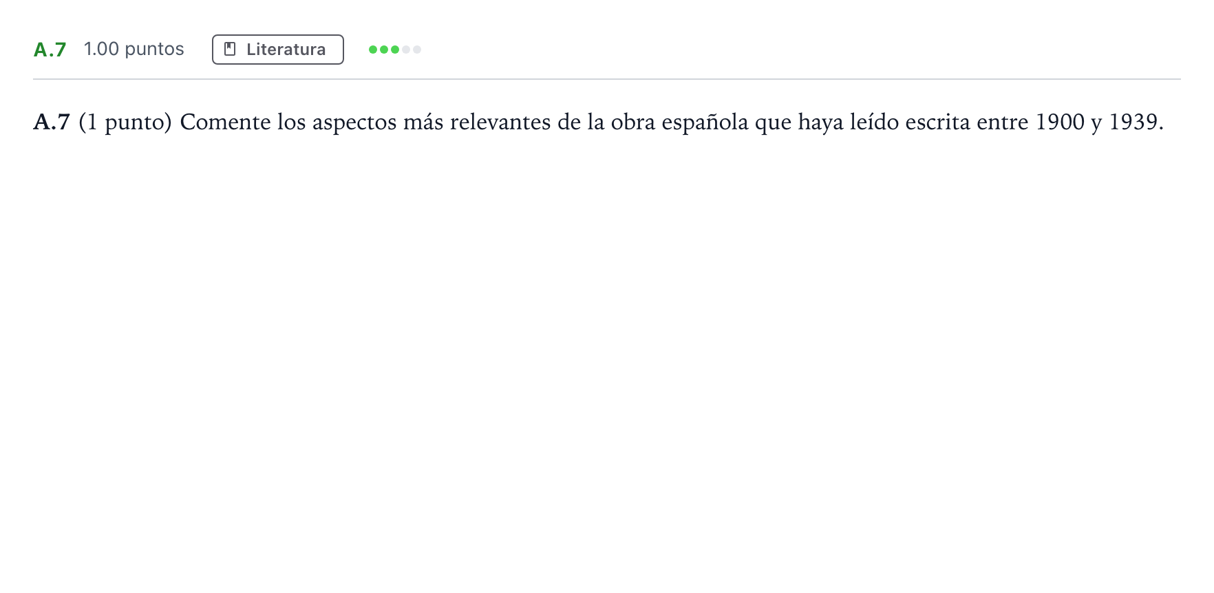 Enunciado: Ejercicio A.7 · Lengua Castellana y Literatura II PAU Madrid Ordinaria Martes 2021