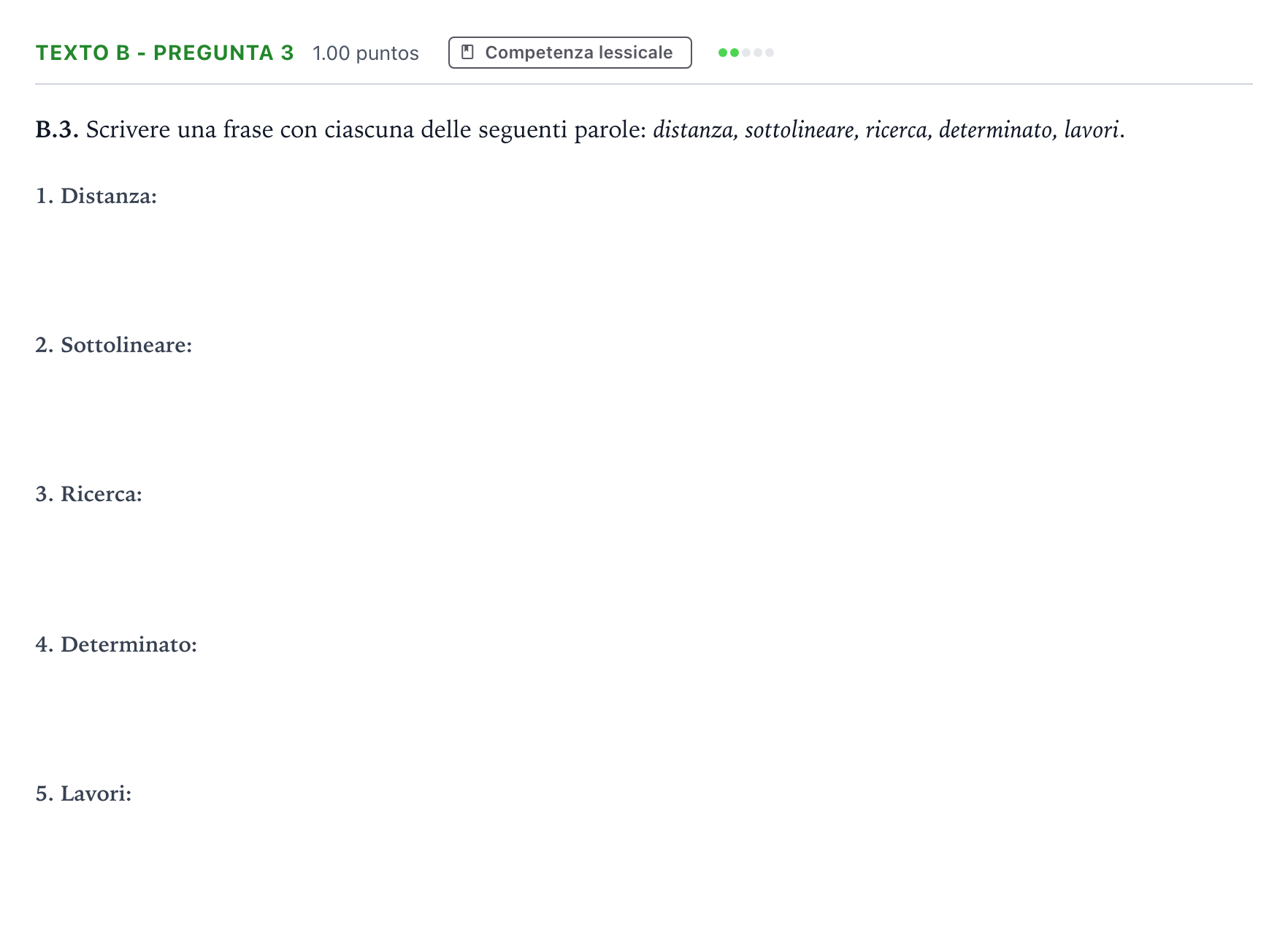 Enunciado: Ejercicio Texto B - Pregunta 3 · Italiano PAU Madrid Extraordinaria (2ª lengua) 2021