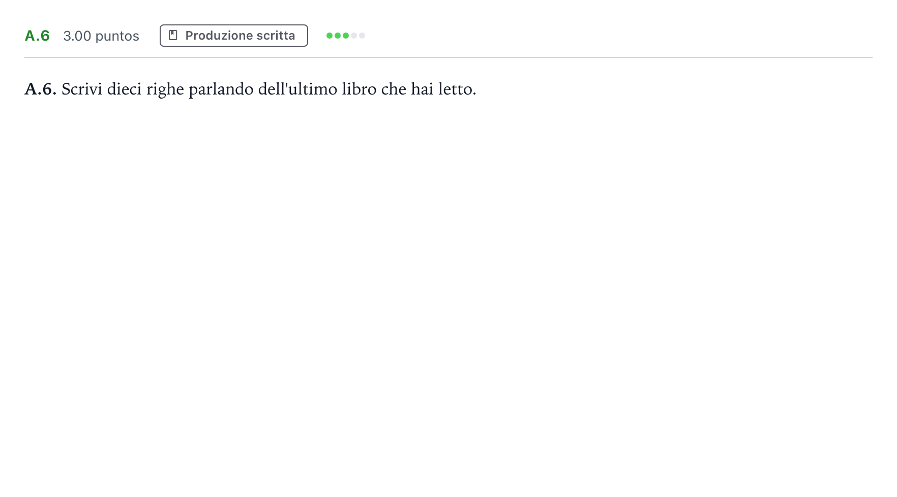 Enunciado: Ejercicio A.6 · Italiano PAU Madrid Ordinaria (2ª lengua) 2021