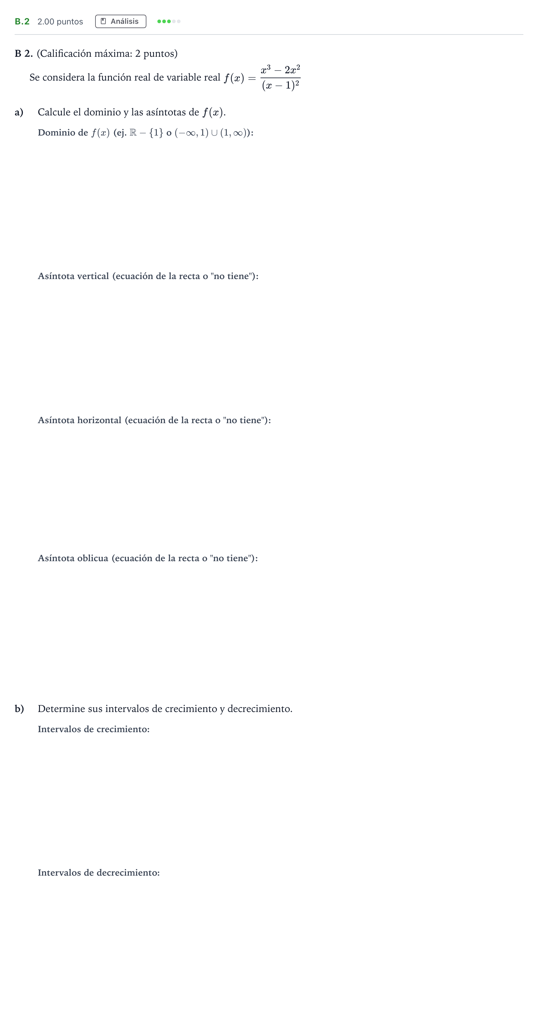 Enunciado: Ejercicio B.2 · Matemáticas aplicadas a las Ciencias Sociales II PAU Madrid Extraordinaria 2021