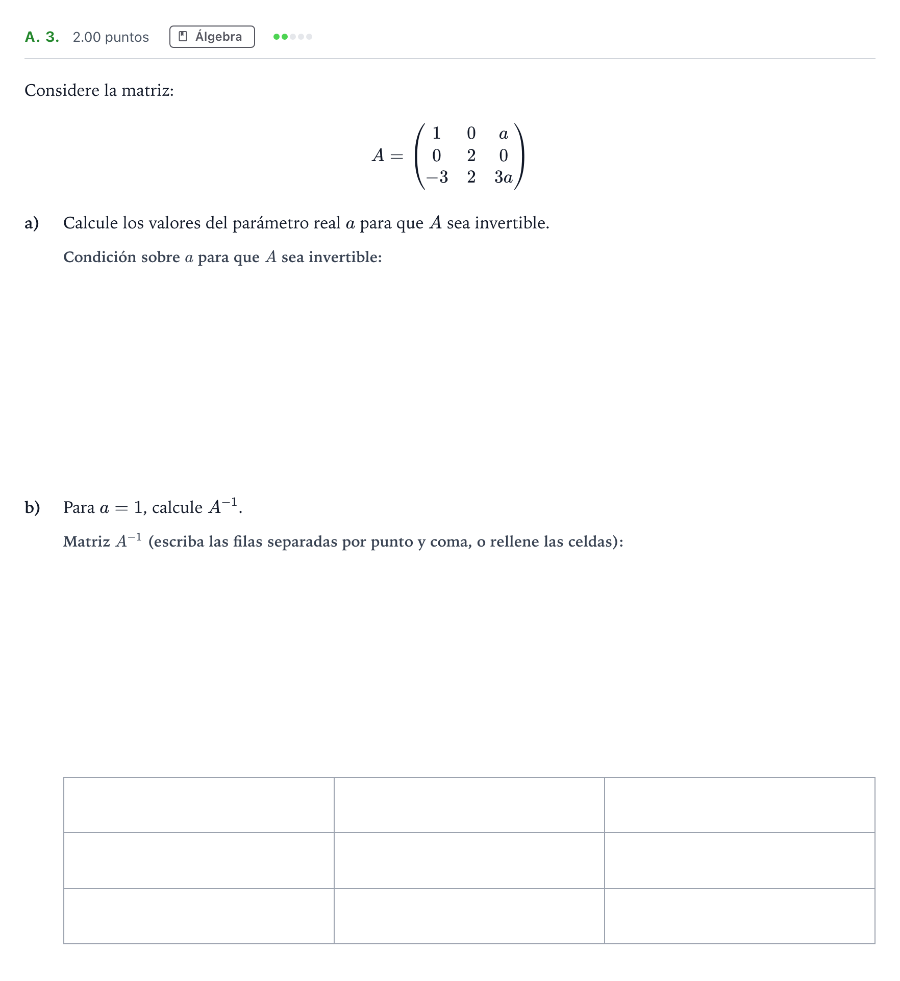 Enunciado: Ejercicio A. 3. · Matemáticas aplicadas a las Ciencias Sociales II PAU Madrid Extraordinaria Coincidencias 2021