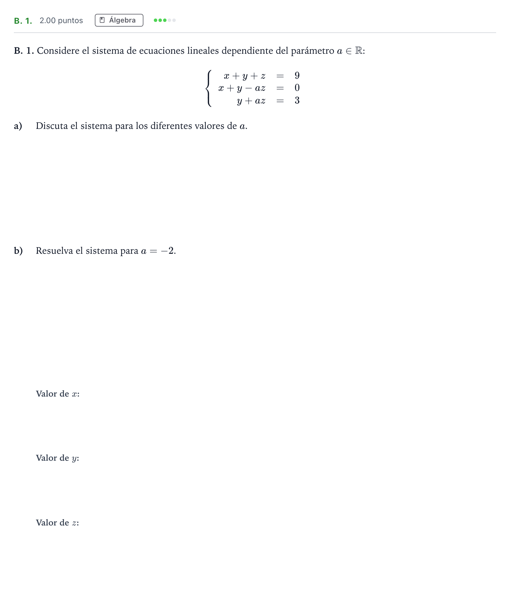 Enunciado: Ejercicio B. 1. · Matemáticas aplicadas a las Ciencias Sociales II PAU Madrid Extraordinaria Coincidencias 2021