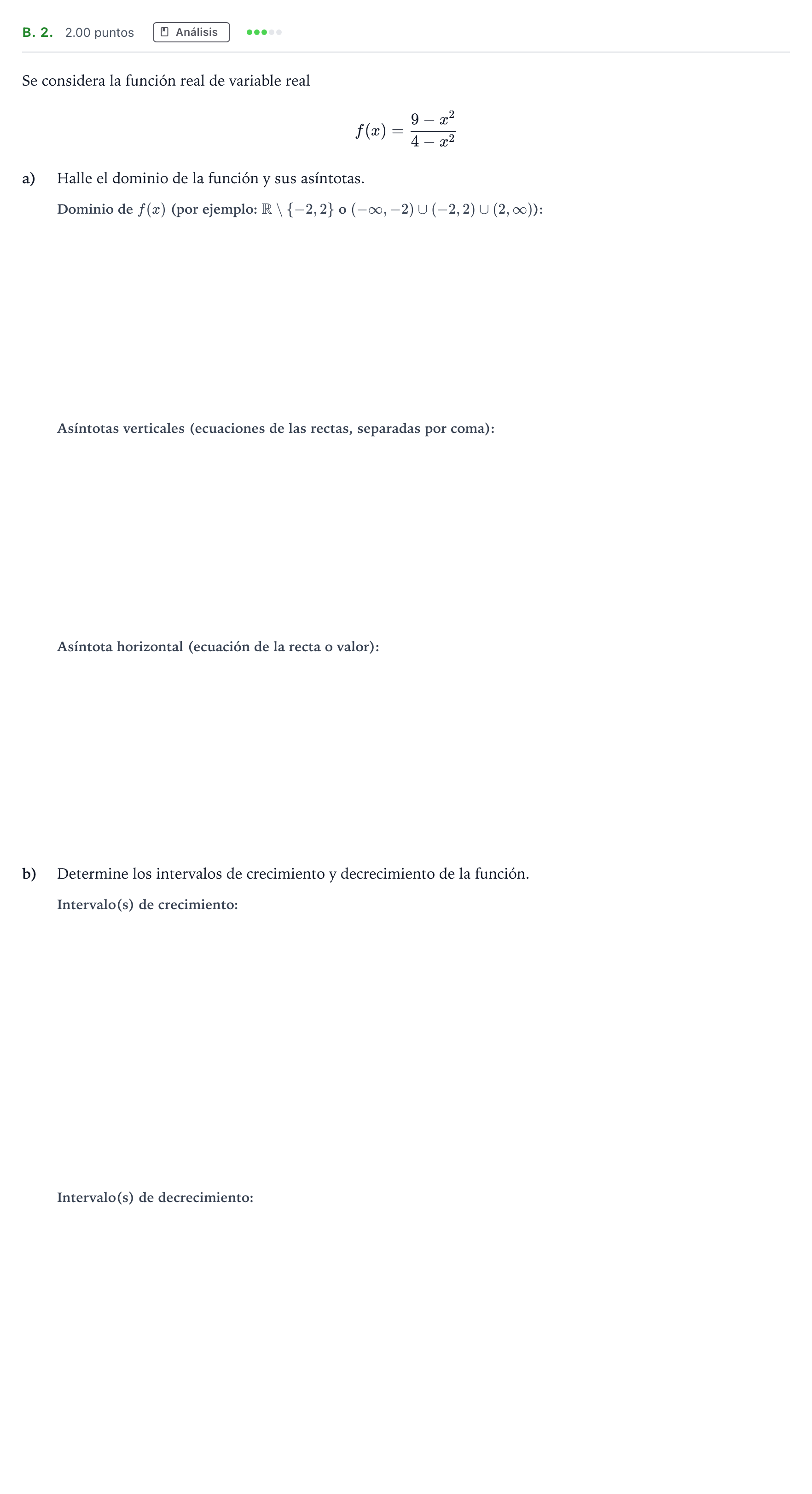 Enunciado: Ejercicio B. 2. · Matemáticas aplicadas a las Ciencias Sociales II PAU Madrid Extraordinaria Coincidencias 2021