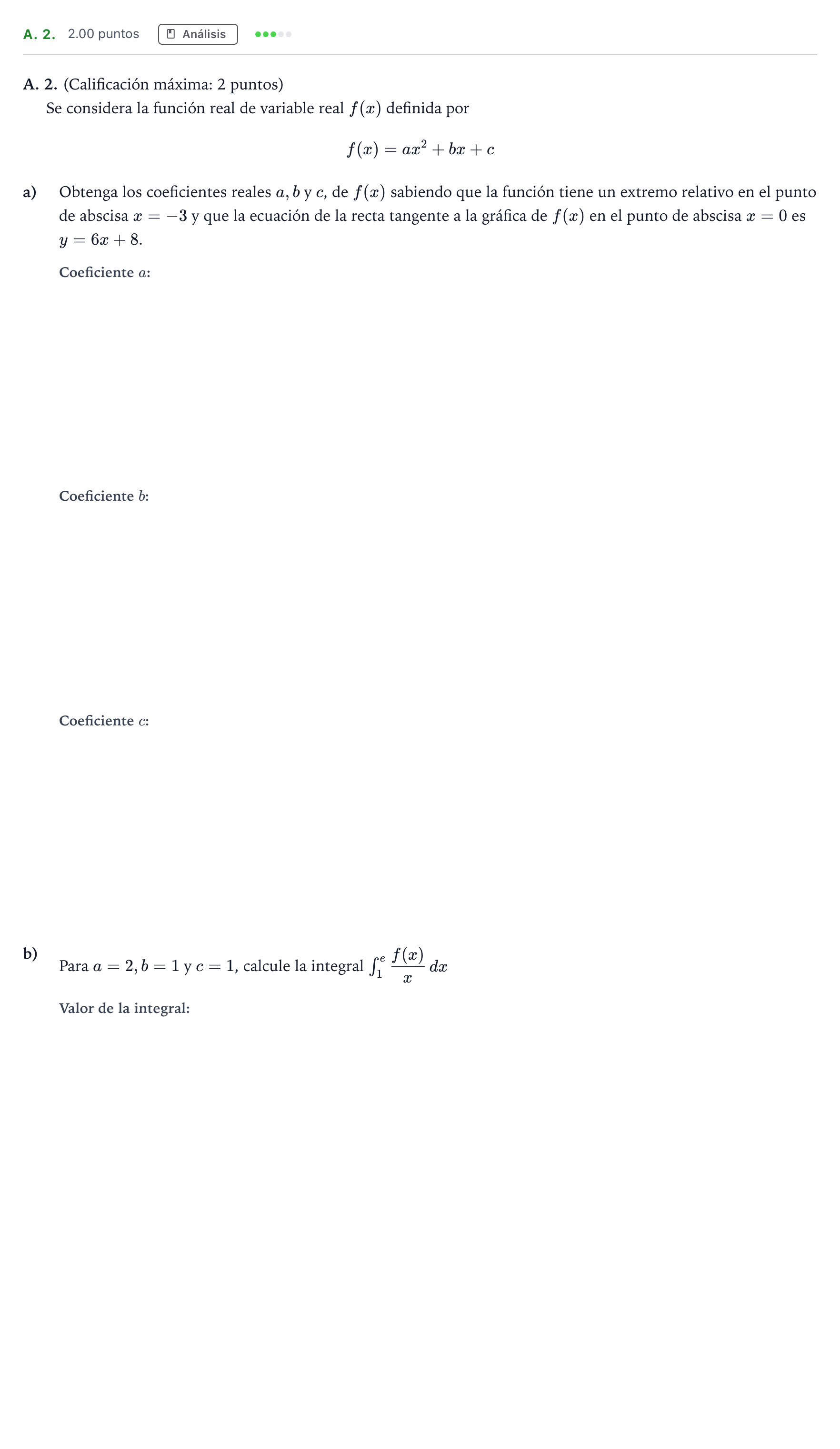 Enunciado: Ejercicio A. 2. · Matemáticas aplicadas a las Ciencias Sociales II PAU Madrid Modelo 2021
